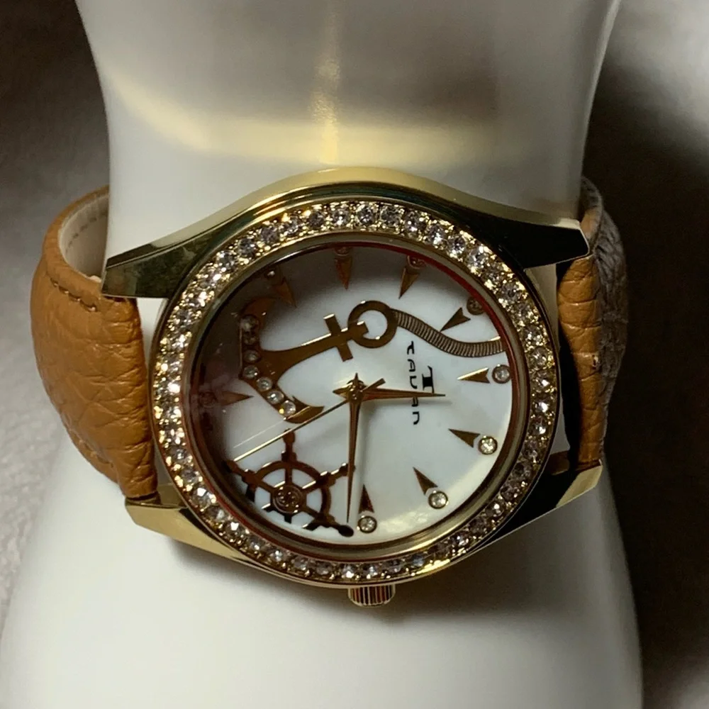 SWAROVSKI Crystal Tan Nautical Watch